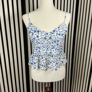 Vestique Blue Floral Camisole Top, Sz S
